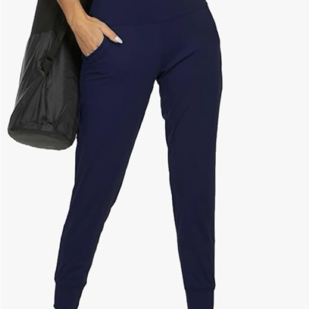 Blue Jogger Leggings with Tapered Fit and Streamlined Design